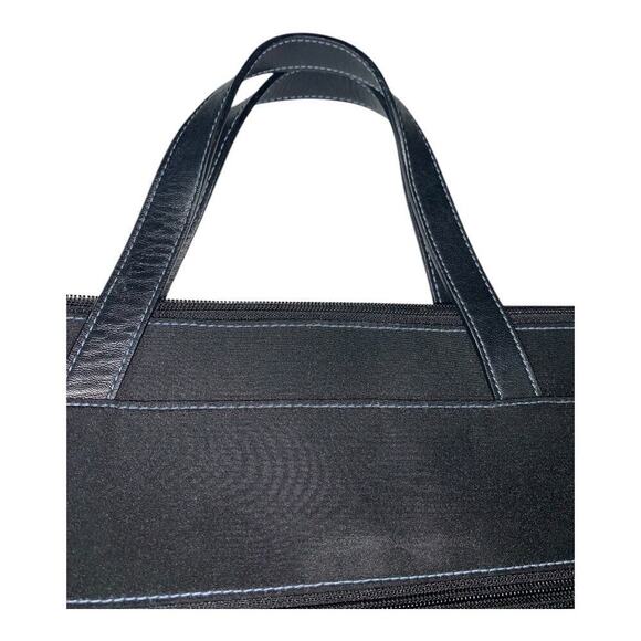 Hobo International Leather & Nylon Soft Sided Briefcase Travel Bag - Picture 4 of 8